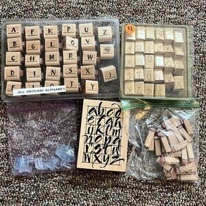Wooden Alphabet Stamp Sets